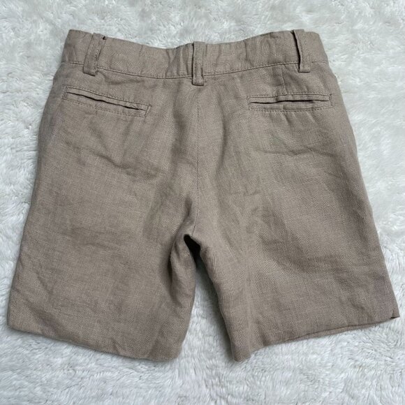 Pili Carrera Kid's Brown Tan 100% Linen Chino Shorts Size 3 - Picture 2 of 7